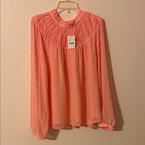 J. Crew Pink Blouse with Textured Detail